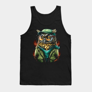 Graffiti Hipster Owl Graphic by gnarly Tank Top